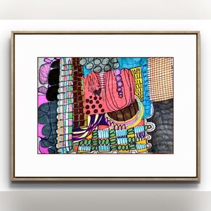 Original Abstract Multicolor Art 9x12